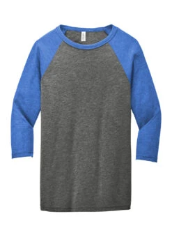 Bella + Canvas Unisex 3/4-Sleeve Baseball T-Shirt -Swimming Equipment Shop 8650165944488 greytrueroyaltriblend