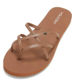 Volcom Women's New School II Sandal 34 Volcom Women's New School II Sandal -Swimming Equipment Shop 8650397647016 cognac 1a