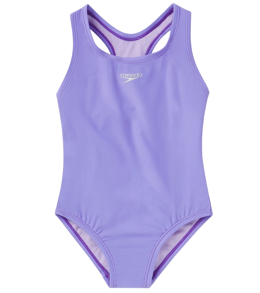 Speedo Girls' Solid Racerback One Piece Swimsuit (Little Kid, Big Kid) 5 Speedo Girls' Solid Racerback One Piece Swimsuit (Little Kid, Big Kid) - Image 3