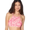 Hurley Women's Max Flower Scrunch Racer Back Bikini Top 2 Hurley Women's Max Flower Scrunch Racer Back Bikini Top -Swimming Equipment Shop 8650584457384 coral 1a