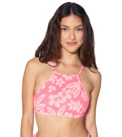 Hurley Women's Max Flower Scrunch Racer Back Bikini Top 14 Hurley Women's Max Flower Scrunch Racer Back Bikini Top -Swimming Equipment Shop 8650584457384 coral