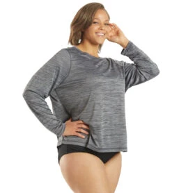 Sporti Women's Plus Size L/S Hybrid UPF 50+ Sun Shirt -Swimming Equipment Shop 8650698129576 black 2a