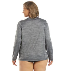 Sporti Women's Plus Size L/S Hybrid UPF 50+ Sun Shirt -Swimming Equipment Shop 8650698129576 black 3a