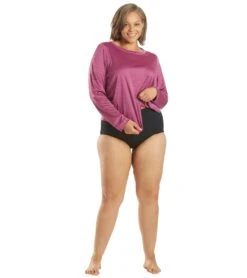 Sporti Women's Plus Size L/S Hybrid UPF 50+ Sun Shirt -Swimming Equipment Shop 8650698129576 fushia 4a