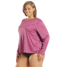 Sporti Women's Plus Size L/S Hybrid UPF 50+ Sun Shirt -Swimming Equipment Shop 8650698129576 fushia 5a