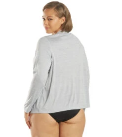 Sporti Women's Plus Size L/S Hybrid UPF 50+ Sun Shirt -Swimming Equipment Shop 8650698129576 iciclegrey 3a