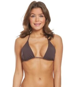 Volcom Women's Simply Seamless Triangle Bikini Top -Swimming Equipment Shop 8650751836328 darkchocolate 1a