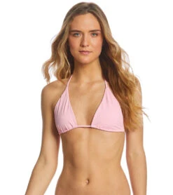 Volcom Women's Simply Seamless Triangle Bikini Top -Swimming Equipment Shop 8650751836328 petalpink