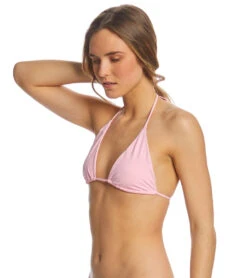 Volcom Women's Simply Seamless Triangle Bikini Top -Swimming Equipment Shop 8650751836328 petalpink 2a