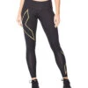 2XU Women's Light Speed Mid-Rise Compression Tight -Swimming Equipment Shop 8650760716456 blackgoldreflective 1a