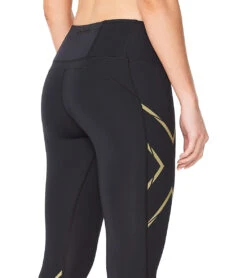 2XU Women's Light Speed Mid-Rise Compression Tight 29 2XU Women's Light Speed Mid-Rise Compression Tight -Swimming Equipment Shop 8650760716456 blackgoldreflective 8a
