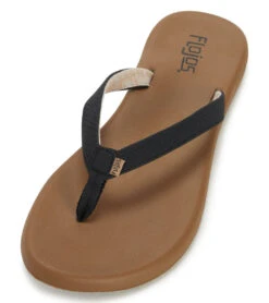 Flojos Women's Britta Flip Flop -Swimming Equipment Shop 8650905026728 blacktan 1a