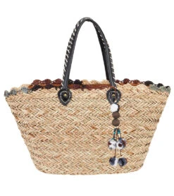 Sun N Sand Natural Straw Magnetic Snap Shoulder Tote Bag II 14 Sun N Sand Natural Straw Magnetic Snap Shoulder Tote Bag II -Swimming Equipment Shop 8650905387176 black