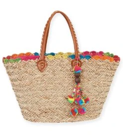 Sun N Sand Natural Straw Magnetic Snap Shoulder Tote Bag II
