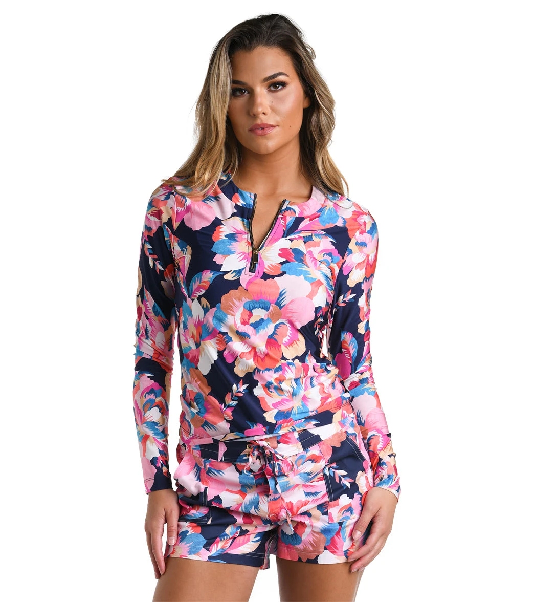 La Blanca Women's Denim Bouquet Rashguard 6 La Blanca Women's Denim Bouquet Rashguard - Image 4