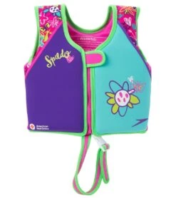 Speedo Girls' Learn To Swim Printed Neoprene Swim Vest (2yrs-6yrs) -Swimming Equipment Shop 8651164975272 aqua 1a