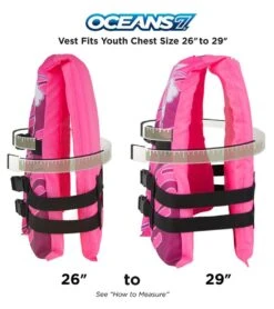 Aqua Leisure Kids' USCGA 3 Buckle Personal Flotation Device (50-90 Lbs.) -Swimming Equipment Shop 8651298439336 pink 4a