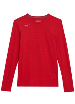Mizuno Men's Athletic Eco Long Sleeve Top -Swimming Equipment Shop 8651432329384 red 1a