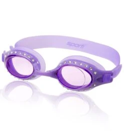 Sporti Antifog Rhinestone Jr. Goggle -Swimming Equipment Shop 8651523719336 purplelenspurpleframe 1a
