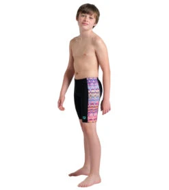 Arena Boys' Ondulation Jammer Swimsuit (Little Kid, Big Kid) -Swimming Equipment Shop 8651553636520 blackmultiviolet 3a