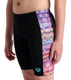 Arena Boys' Ondulation Jammer Swimsuit (Little Kid, Big Kid) -Swimming Equipment Shop 8651553636520 blackmultiviolet 5a