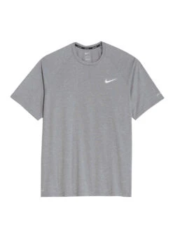 Nike Men's Extended Heather Short Sleeve Hydroguard Swim Shirt -Swimming Equipment Shop 8651588796584 particlegrey 1a