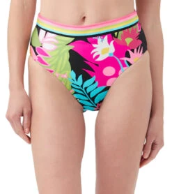 Trina Turk Women's Tiki Reversible High Waist Bikini Bottom -Swimming Equipment Shop 8651602395304 multi
