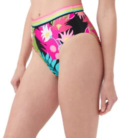 Trina Turk Women's Tiki Reversible High Waist Bikini Bottom -Swimming Equipment Shop 8651602395304 multi 2a