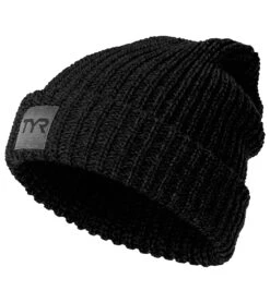 TYR Cuffed Ribbed Beanie -Swimming Equipment Shop 8651665670312 black