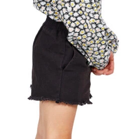 Volcom Girls' Strutin Stone Shorts (Big Kid) -Swimming Equipment Shop 8651827085480 black 2a