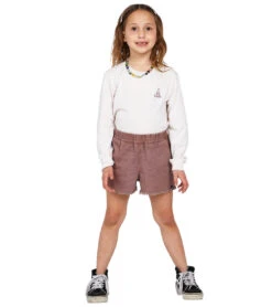 Volcom Girls' Strutin Stone Shorts (Big Kid) -Swimming Equipment Shop 8651827085480 raisin 4a