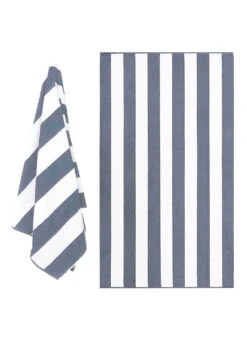 Dohler Marine Stripes Loop Terry Pool Towel 40" X 72" -Swimming Equipment Shop 8652015173800 grey 5a
