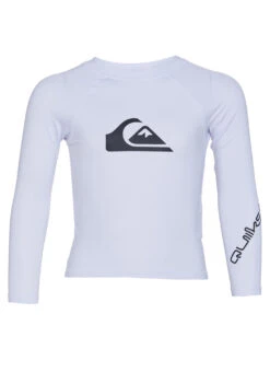 Quiksilver Boys' All Time Long Sleeve UPF 50 Rash Guard (Toddler, Little Kid) -Swimming Equipment Shop 8652081856680 white 1a