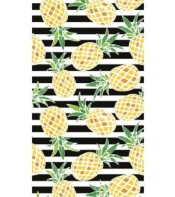 Dohler Printed Velour Beach Towel 40" X 72" -Swimming Equipment Shop 8652121014440 pineappleandstripes 1a