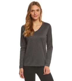 SwimOutlet Women's Long Sleeve Tech T Shirt -Swimming Equipment Shop 8652132319400 graphiteheather 1a