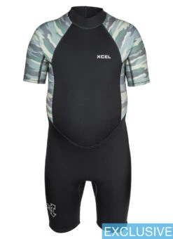 Xcel Youth Axis 2MM Spring Suit -Swimming Equipment Shop 8652205359272 blackgreencamo 1a