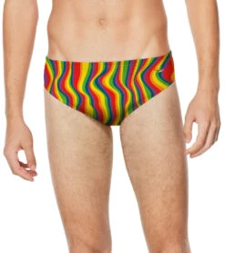 Speedo Pride Men's Printed One Brief Swimsuit -Swimming Equipment Shop 8652239962280 rainbowtide