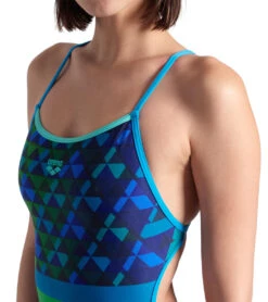 Arena Women's Lydia Jacoby Pyramid Lace Back One Piece Swimsuit 15 Arena Women's Lydia Jacoby Pyramid Lace Back One Piece Swimsuit -Swimming Equipment Shop 8652257853608 blackbluemulti 5a