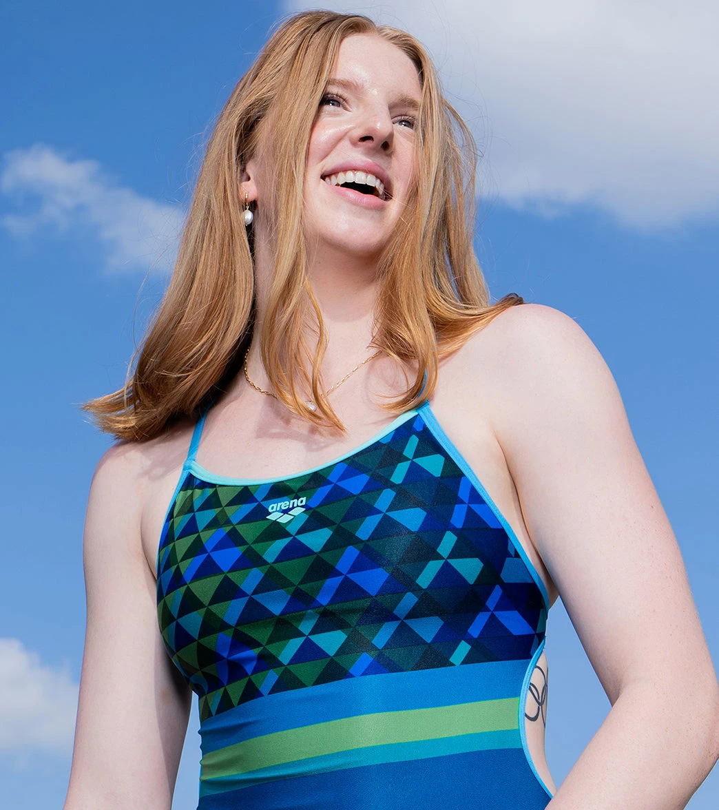 Arena Women's Lydia Jacoby Pyramid Lace Back One Piece Swimsuit 8 Arena Women's Lydia Jacoby Pyramid Lace Back One Piece Swimsuit - Image 6