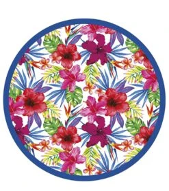 Dohler Round Velour Beach Towel 63" -Swimming Equipment Shop 8652324864168 hibiscus