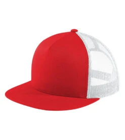 SwimOutlet Flat Bill Trucker Hat 36 SwimOutlet Flat Bill Trucker Hat -Swimming Equipment Shop 8652359663784 trueredwhite