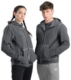 Arena Unisex Icons Front Hooded Zip Jacket -Swimming Equipment Shop 8652619579560 delaveblackwhite 7a