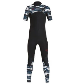 Xcel Boys' Comp 2mm Short Sleeve Fullsuit Wetsuit (Big Kid) -Swimming Equipment Shop 8652635242664 blacksnowcamo 1a