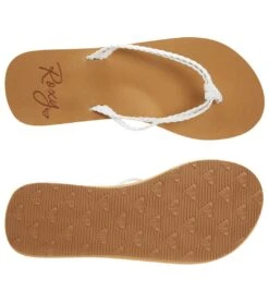 Roxy Girls' Costas Flip Flop (Little Kid, Big Kid) -Swimming Equipment Shop 8652697108648 white 4a