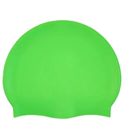 Sporti Kids' Solid Neon Silicone Swim Cap -Swimming Equipment Shop 8652747112616 neongreen 2a