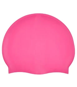 Sporti Kids' Solid Neon Silicone Swim Cap -Swimming Equipment Shop 8652747112616 neonpink 2a