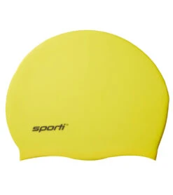 Sporti Kids' Solid Neon Silicone Swim Cap -Swimming Equipment Shop 8652747112616 neonyellow