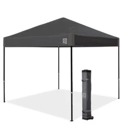 E-Z UP Ambassador 10"x10" Shelter Tent W/Spikes & Roller Bag -Swimming Equipment Shop 8652887851176 steelgrey