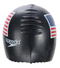 Speedo USA Flag Latex Swim Cap -Swimming Equipment Shop 8653113589928 black 2a