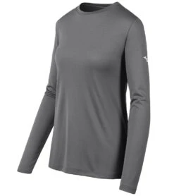 Mizuno Youth Long Sleeve Tee (Big Kid) -Swimming Equipment Shop 8653140361384 charcoal